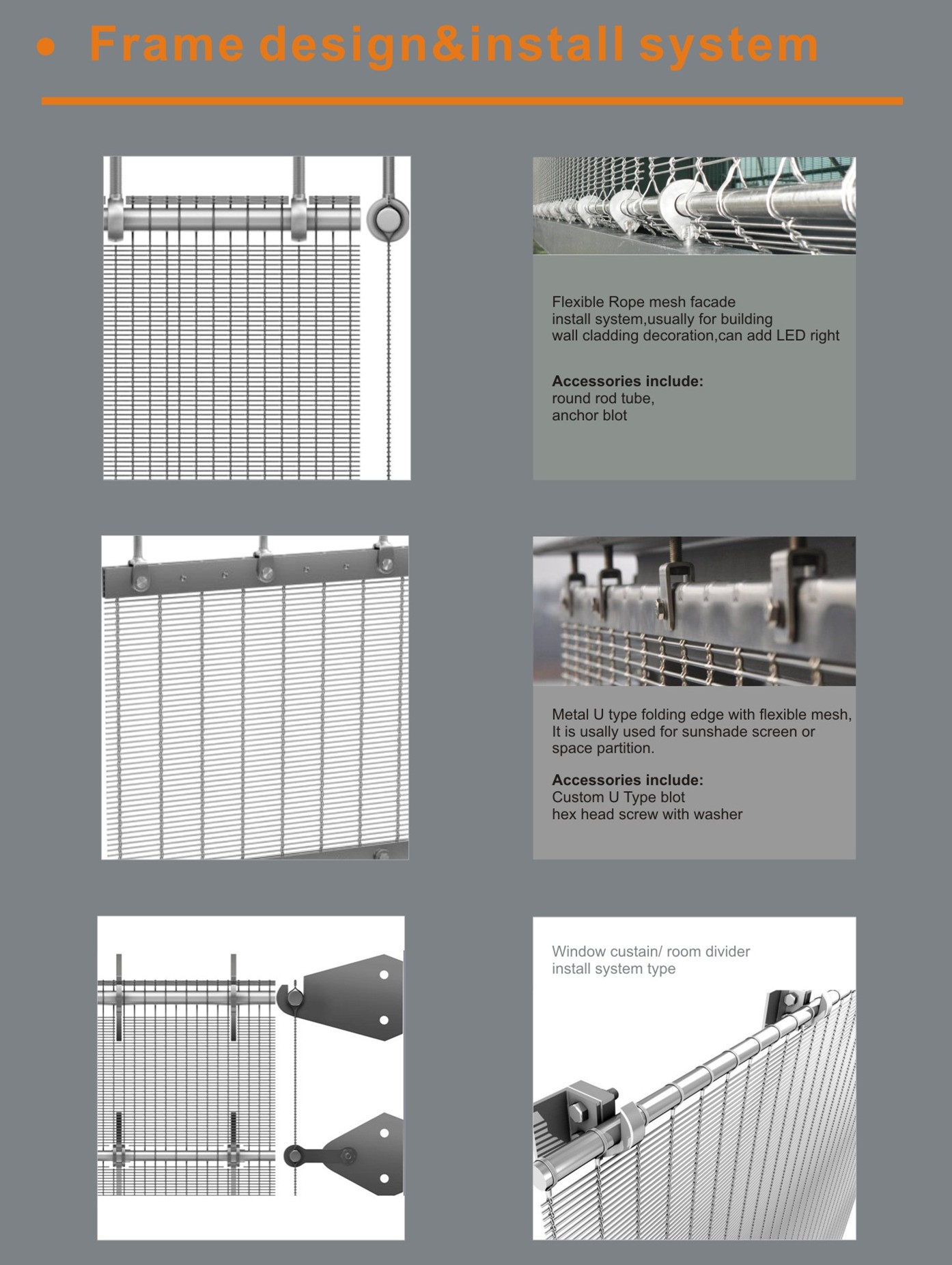 Install System for Cable Rod Mesh