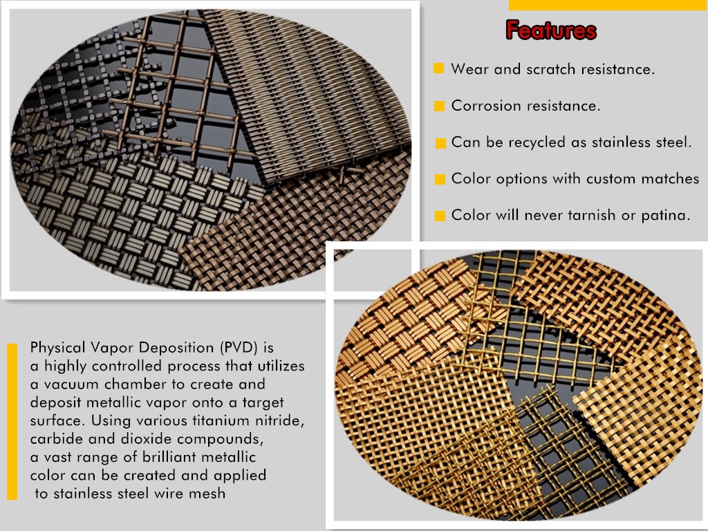 PVD Color Surface treatment for Architecture Metal mesh(图3)